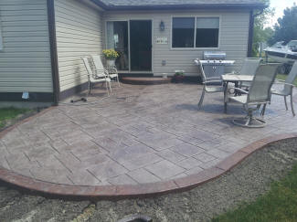 Stamped concrete patio